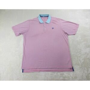 B. Draddy Polo Shirt Mens Extra Large Pink Striped Performance Lightweight Golf*
